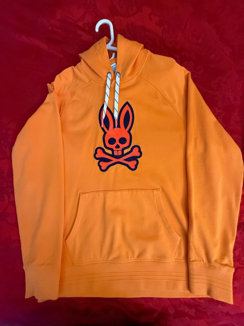 Psycho Bunny Orange Hoodie with White Drawcords